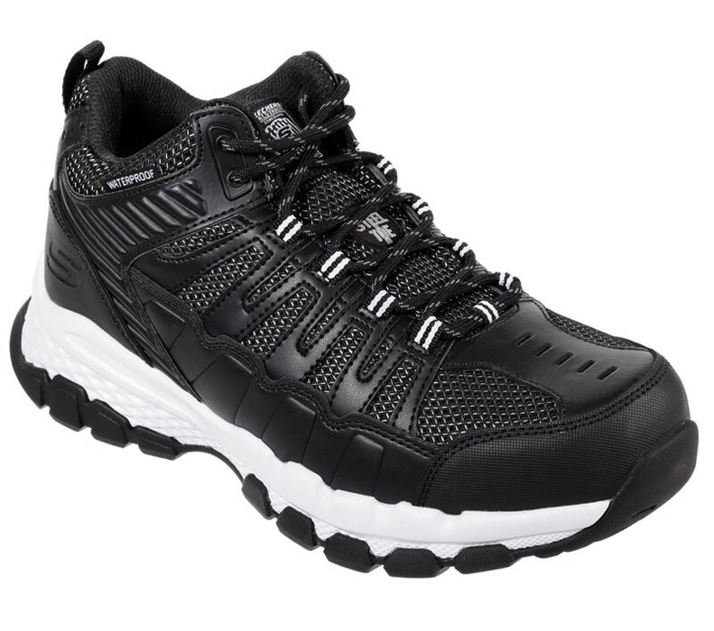 Skechers Queznell St Wp - Mens Work Boots Black/White [AU-PZ0596]